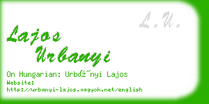 lajos urbanyi business card
